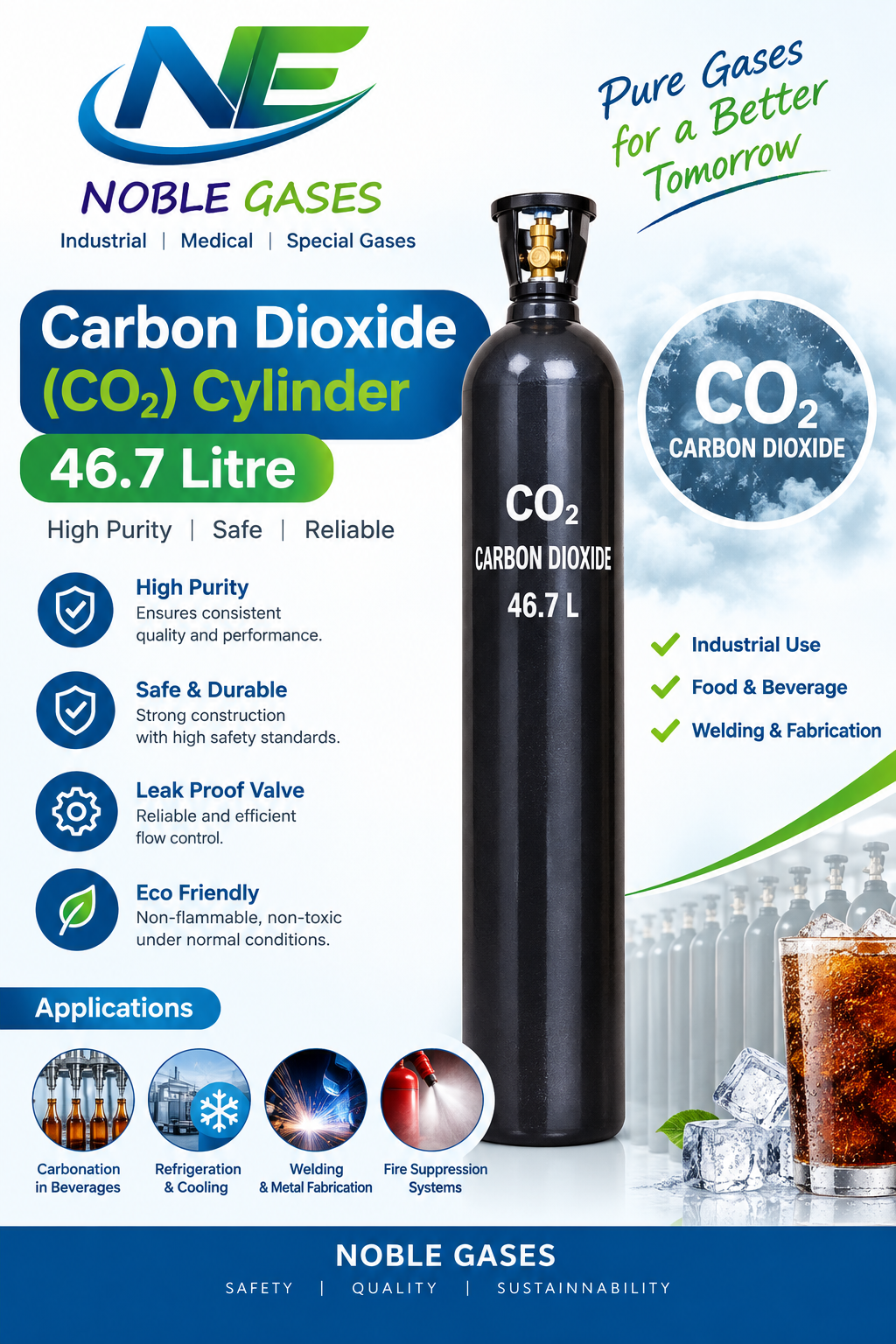 68 Litre Medical Carbon dioxide (CO₂) Cylinder